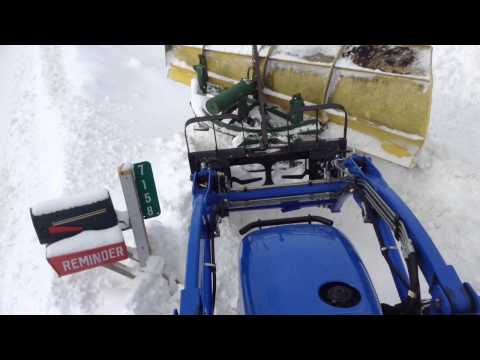 Michigan Winter Snow Plowing New Holland Tractor
