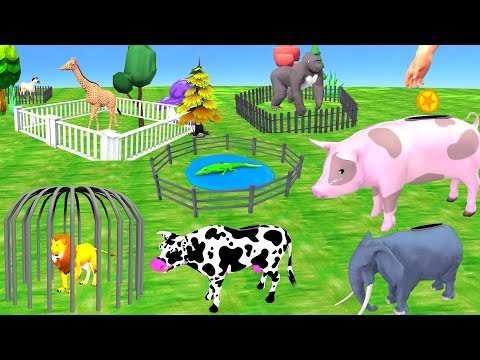 Animals Toys for Kids | Toys In Supermarket Shopping Cart Funny Monkey Cartoons for Children