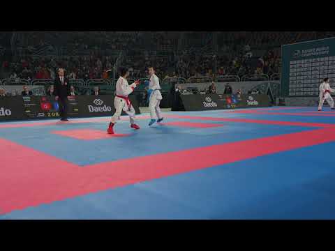 2025 Cairo Semi-final Female Kumite −50 kg: Gulshan Alimardanova  (UZB) vs Tsang Yee Ting  (HKG)
