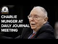 Charlie Munger On BYD Tesla Alibaba And Bitcoin Daily Journal S Shareholders Meeting 2 15 2023