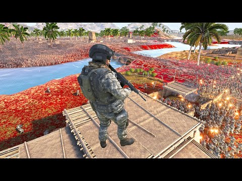 Longest Bridge Holding Battle !! Modern Soldiers vs 4 million Zombies ! UEBS 2