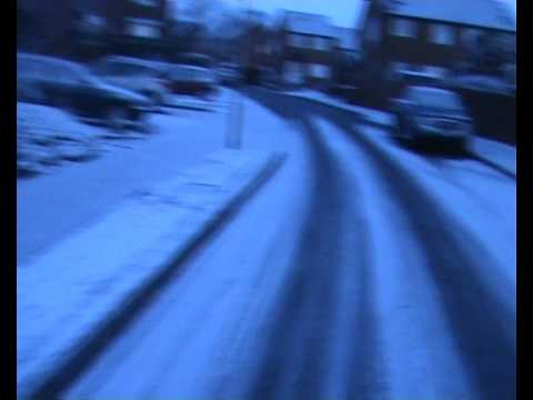 Delivering milk in the snow, Exeter