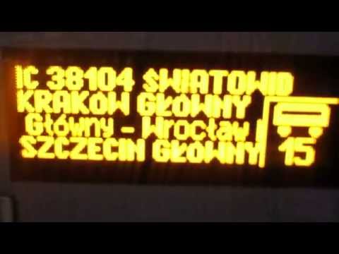 Tablica relacyjna na wagonie 141A wyświetlająca trasę iC 38104 "ŚWiATOWiD" (KR.GŁ.-SZCZ.GŁ.)
