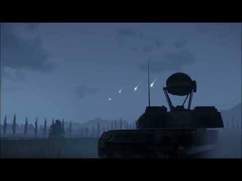 F-14 Fighter jet vs Anti-air tank in action at night compilation / Military-Simulation