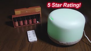 ASAKUKI 16oz Premium Essential Oil Diffuser Humidifier with Remote Control and Essential Oils-NICE!