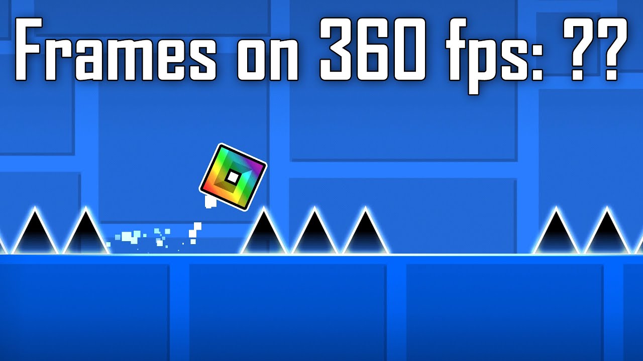 Cube jumps with Frames counter — Geometry Dash