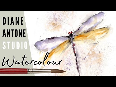 How to Paint a Five Minute Watercolour Dragonfly | Natural World Painting Tutorial with Diane Antone