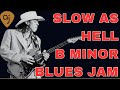 Slow As Hell B Minor Blues Backing Track SRV Style Guitar Jam 43 33 BPM