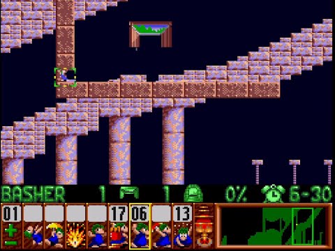 Speedrun Lemmings(SNES) All Levels 3:09:16 (WR)