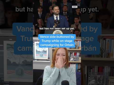 Vance side-buttoned by Trump while on stage campaigning for Orbán