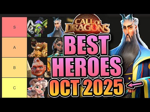 Legendary Hero Tierlist [G4 Mages, October 2025] Open Field in Call of Dragons
