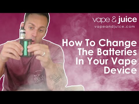 Part of a video titled How to change the batteries in your vape device - YouTube