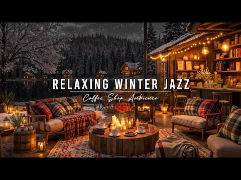 Cozy Winter Coffee Shop Ambience & Jazz Relaxing Music ⛄ Warm Jazz Instrumental Music for Work