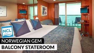 NCL Gem | Balcony Stateroom Tour & Review 4K | Norwegian Cruise Lines
