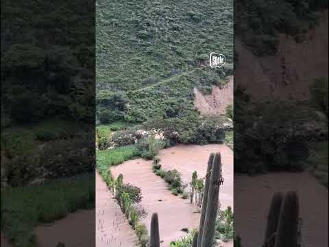 Luya: Derrumbe en ruta a Tingo forma represa en río Utcubamba