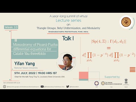 Monodromy of Picard-Fuchs differential equations for Calabi-Yau threefolds - Yifan Yang