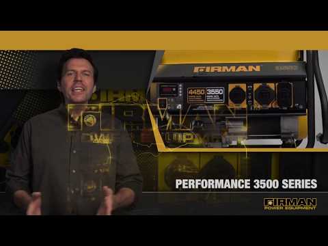FIRMAN Open Frame 4450/3550W Recoil Gasoline Powered Portable Generator with Wheel Kit and Cover
