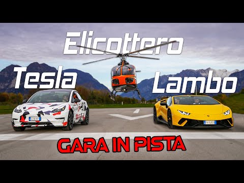 HELICOPTER vs. LAMBORGHINI vs. TESLA | 400m RACE 🏁