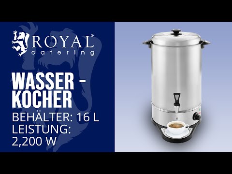 Video - Wasserkocher - 16 L - 2.200 W - Abtropfschale