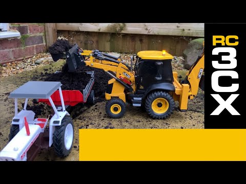 RC Bruder JCB 3CX, Cat D5 Dozer & 3D printed David Brown 996 Tractor