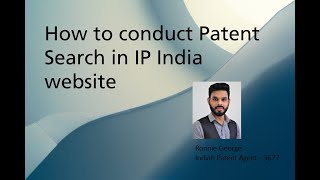 How to conduct patent search on IP India website