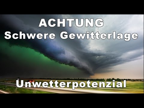 Widespread severe weather in Germany. Giant hail, supercells, possibly even tornadoes. Caution.