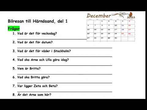 frågor till bilresan till Härnösand del 1