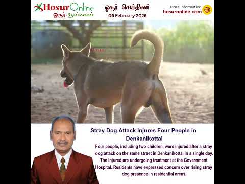 Stray Dog Attack Injures Four People on Same Street in Denkanikottai