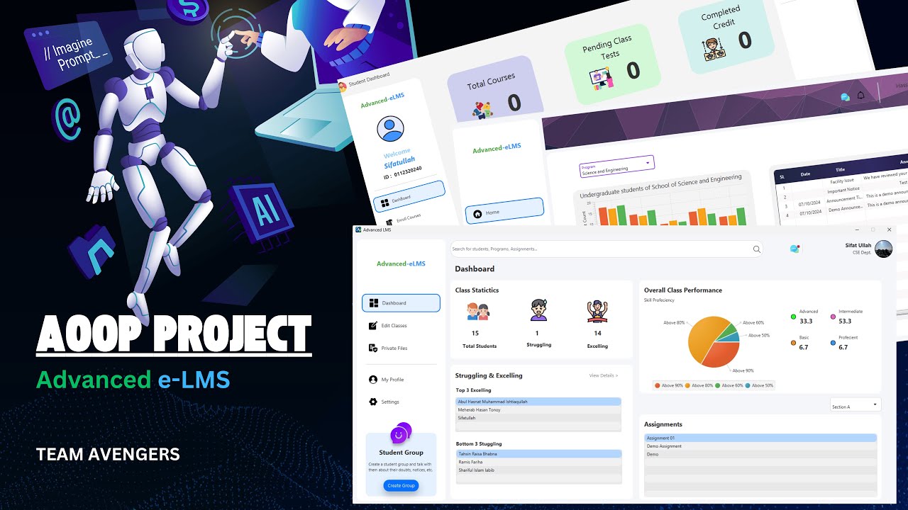Advanced LMS | Object-Oriented Programming Project Demo | Java Networking & Multi-Threading