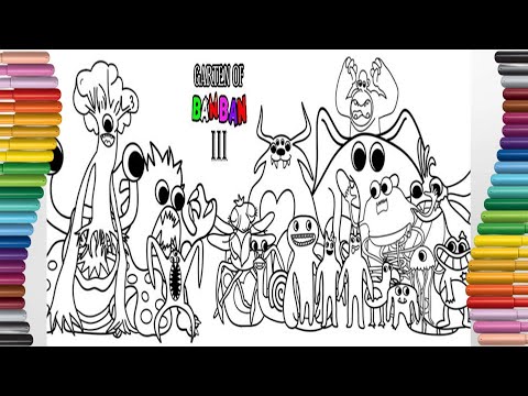 Garten of Banban 4 Coloring Pages from NEW THIRD Teaser Trailer / COLOR All NEW MONSTERS / NCS MUSIC