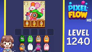 Pixel Flow Level 1240 Solution Walkthrough