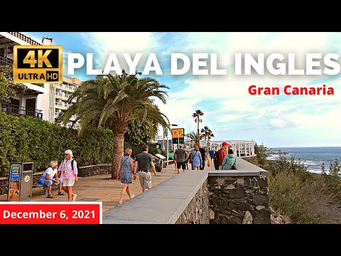 Playa del Ingles Gran Canaria Walk 🔴 Tropical Shopping Centre to Bull Escorial Hotel