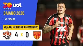 VITÓRIA GOLEIA O JUAZEIRENSE E CONQUISTA O PRIMEIRO TRIUNFO NO BAIANÃO; MELHORES MOMENTOS