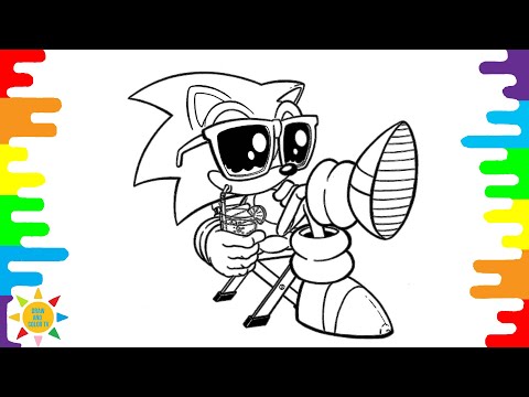 Sonic Coloring Page | Sonic On Vacation Coloring | Foria - Break Away