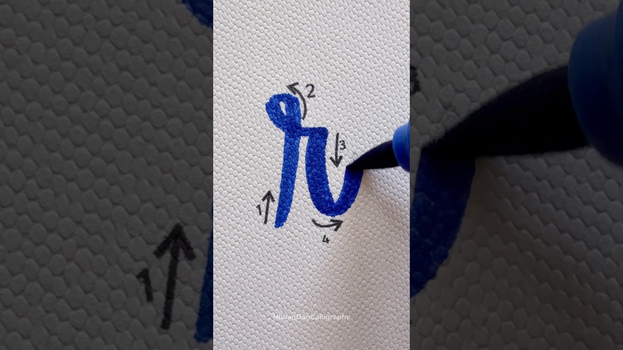 Brush Lettering / letter “R” ✍️ #nhuandaocalligraphy #shorts #brushlettering