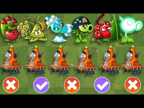 PvZ 2 All Plants With 5 Plant Food VS Robo-Cone Zombie - Zombie Zombie