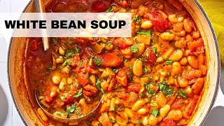 Mediterranean White Bean Soup | Bean Soup Recipe (High Protein and Fiber-Packed!)