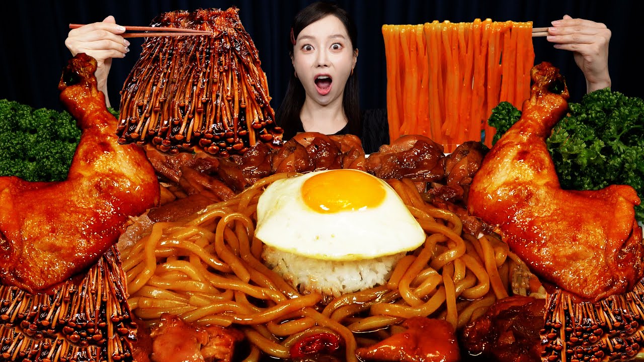 밥도둑 간장 찜닭 & 우동사리 🖤 밥까지 집밥 먹방 Jjimdak (Brasied Chicken) Korean Home Food Recipe Mukbang ASMR Ssoyoung