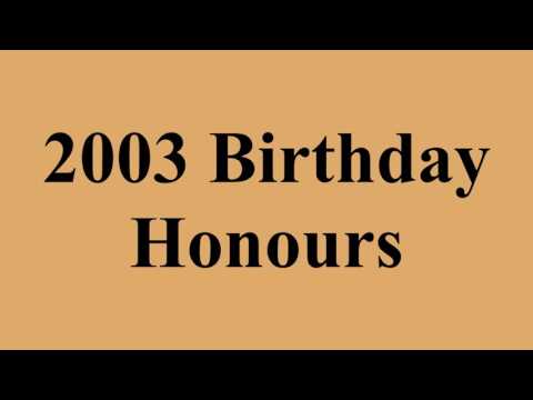2003 Birthday Honours