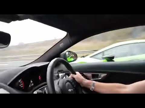 Jaguar F Type SVR vs Lamborghini Huracan - Race!!! | Four Marks Supercar Club