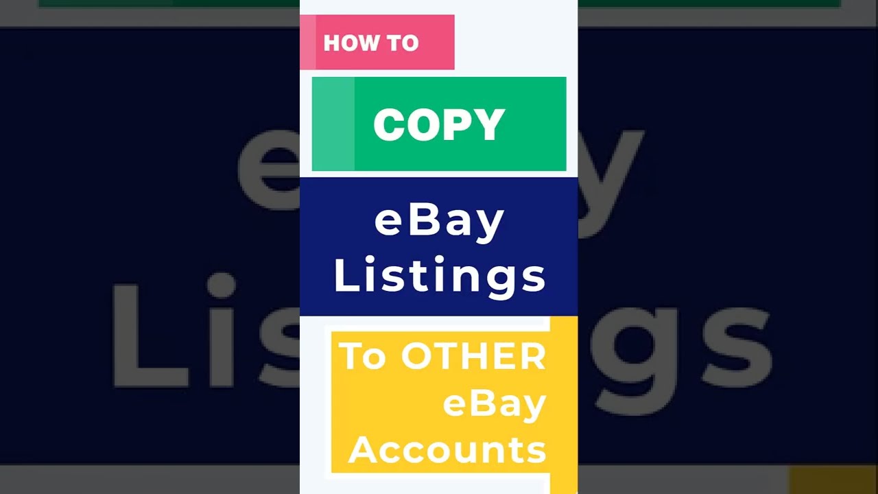 Learn how to Copy eBay Listings to other Accounts in less than 30 seconds #shorts
