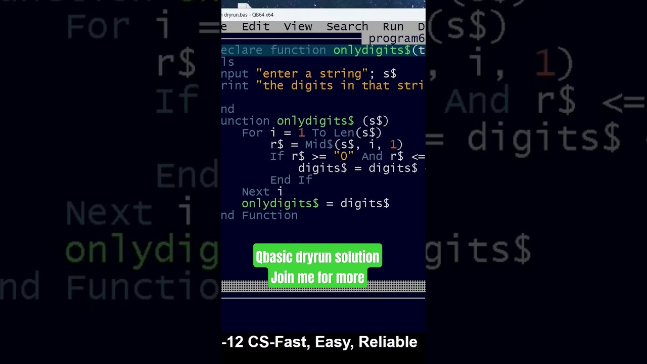 #basic #qbasicprogram #see #dryrunouput.               qbasic program to get the output