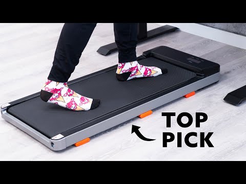 Incline & Handle Bar Walking Pad Treadmill - 3.5HP Compact Under Desk Model, 350+lb Capacity, Portable Small Size for Home (Dark Black) video review thumbnail