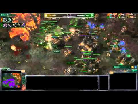 Starcraft 2, Scvrush (T) vs Onemanzerg TheUEN community league game 4