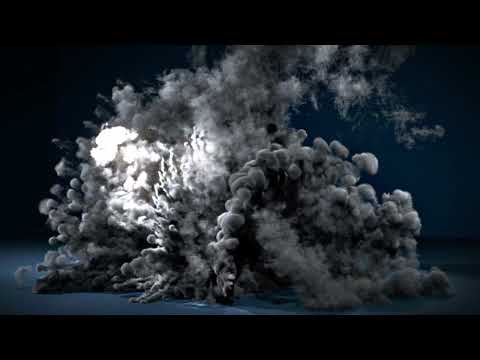 Scene file of Thick Smoke ejected from a sphere, a pyro simulation rendered in Karma XPU