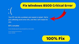How to Fix Critical Process Died Blue Screen Error on Windows 10 & 11? Bluescreen Error
