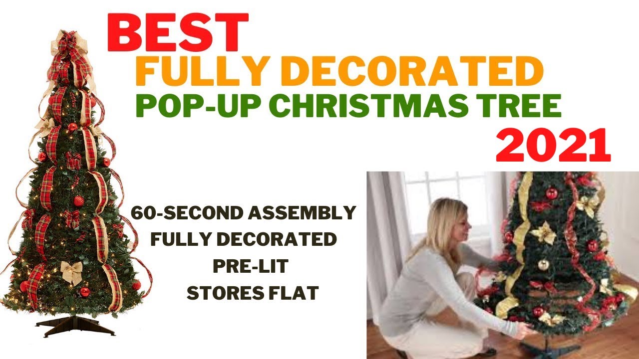 Best Christmas Tree 2022 | Fully Decorated Pre-Lit 6-Ft. Pop-Up Christmas Tree