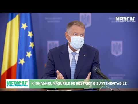 Conferință de presă Klaus Iohannis 7 octombrie : "Măsurile de restricție sunt inevitabile".