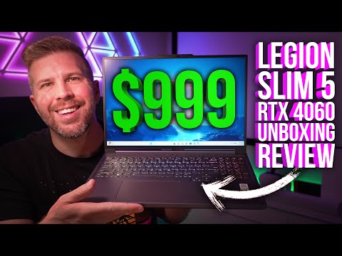 video - Lenovo Legion Slim 5, Ryzen 5-7640HS, RTX 4060, 16 GB DDR5-5600, 512 GB SSD, FHD+ 144 hz 300 nits 45% NTSC