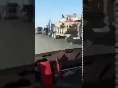 RAW Russian Led ASSAD Syrian Army convoy enroute to Idlib Syria Breaking News April 2019 Video